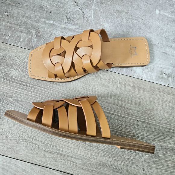 Marc Fisher Ltd Ml Kimiko Womens Leather Natural Flat Slide Sandals Size 8.5M - Picture 7 of 13